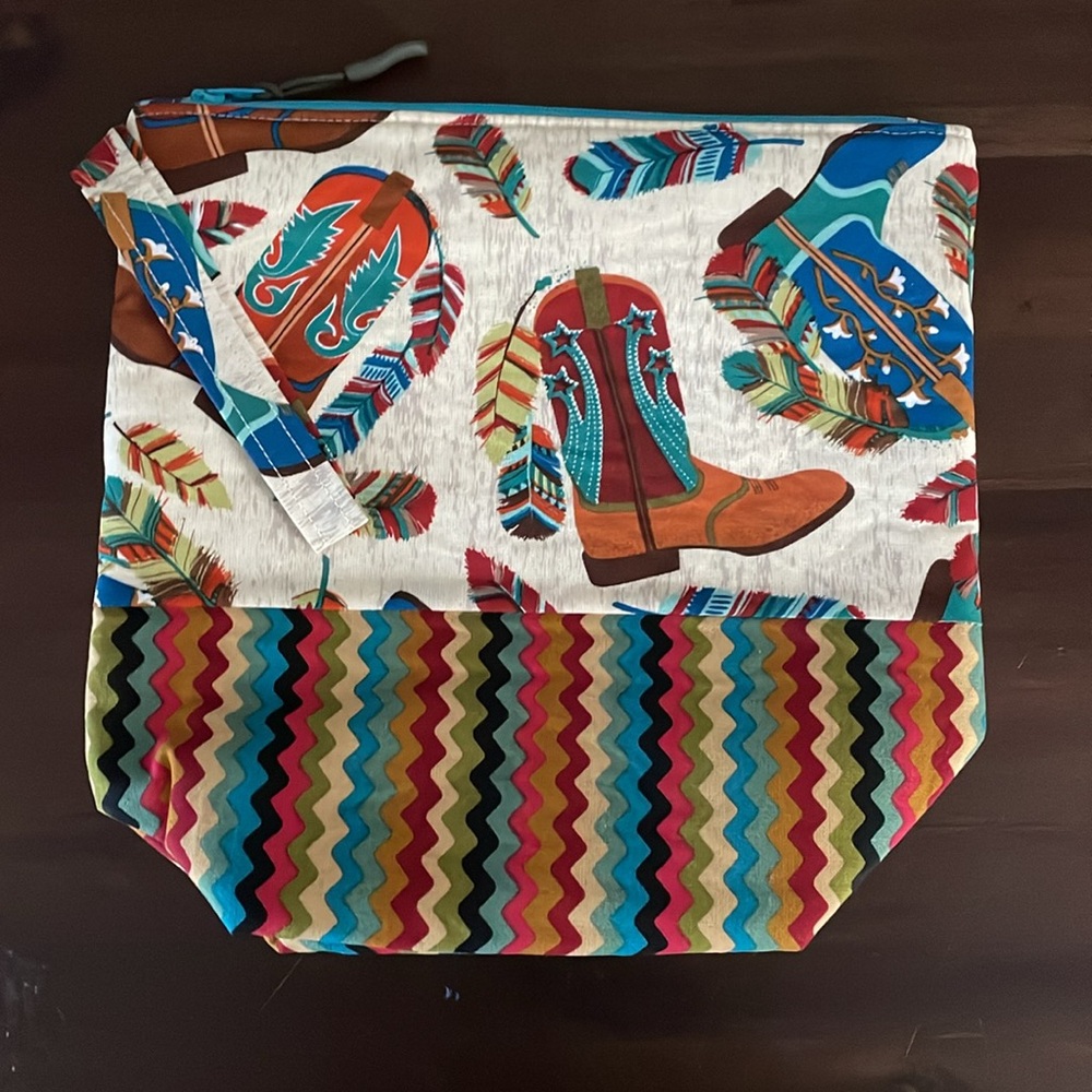 Set of 2 Colorful Cowboy Boot Print Clutch